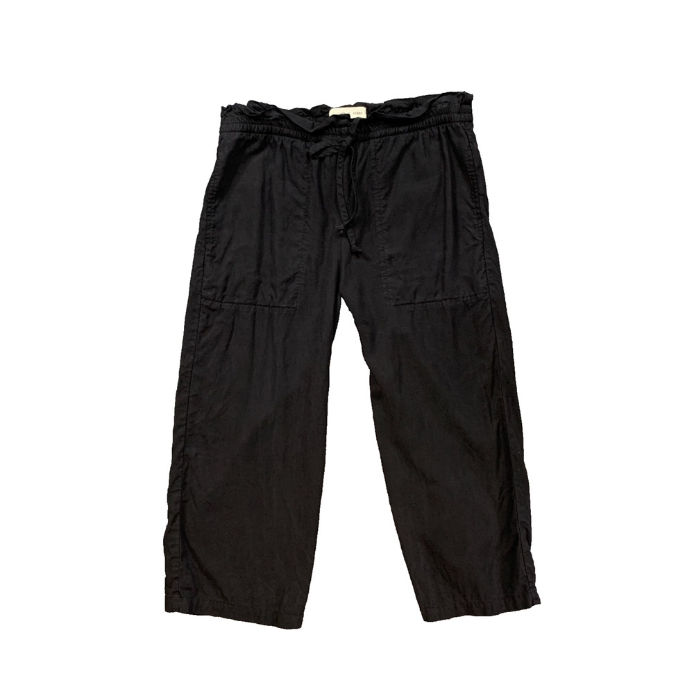 Cloth & Stone Capri Women M Medium Black Tencel Relaxed Drawstring Pockets Pants